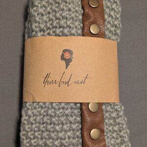 Three Bird Nest Mohair and Leather Boot Sock Leg Warmers